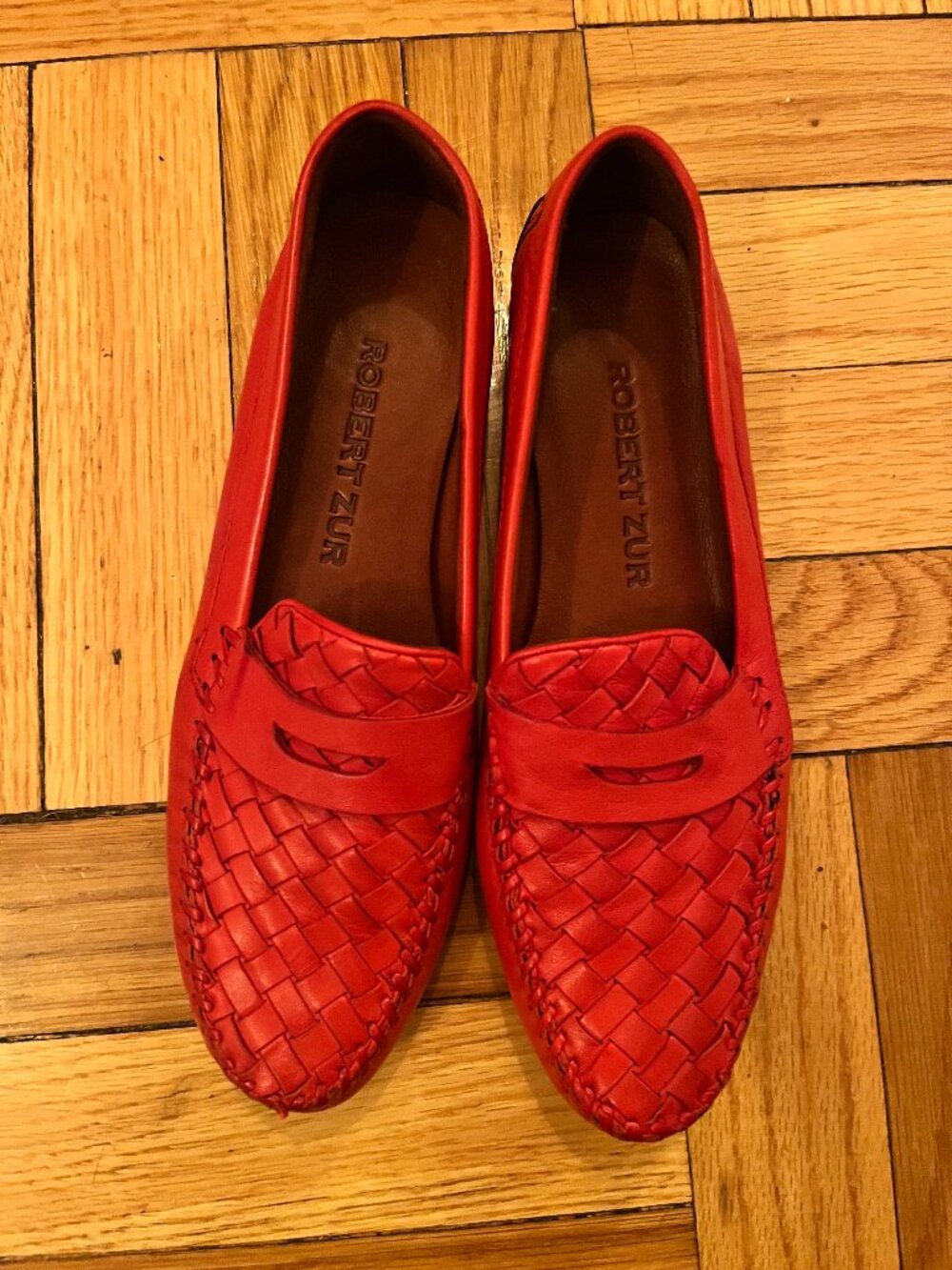 Robert Zur Red Loafers 7.5